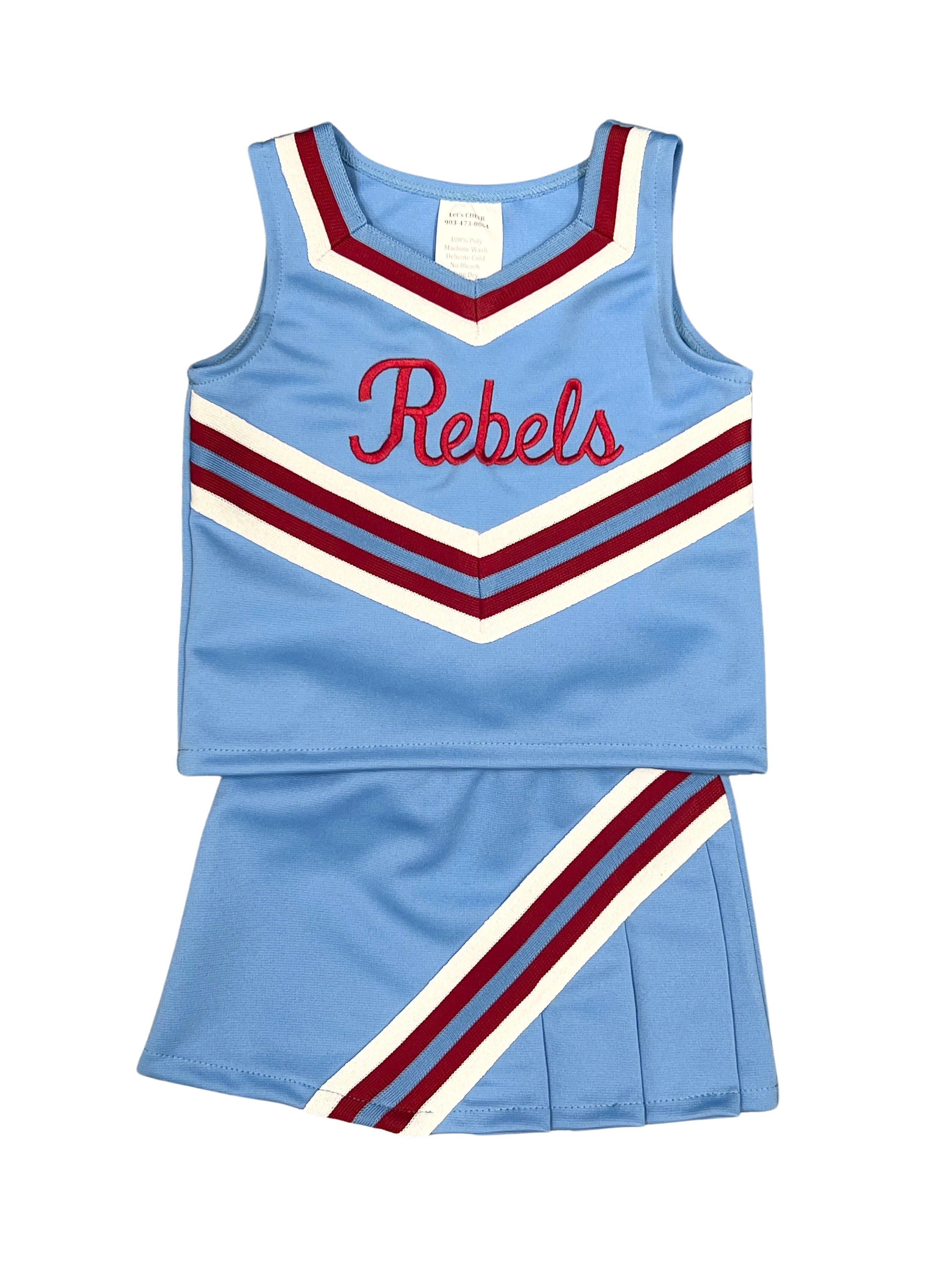 Let's Cheer Powder Blue Rebels Cheerleader Uniform