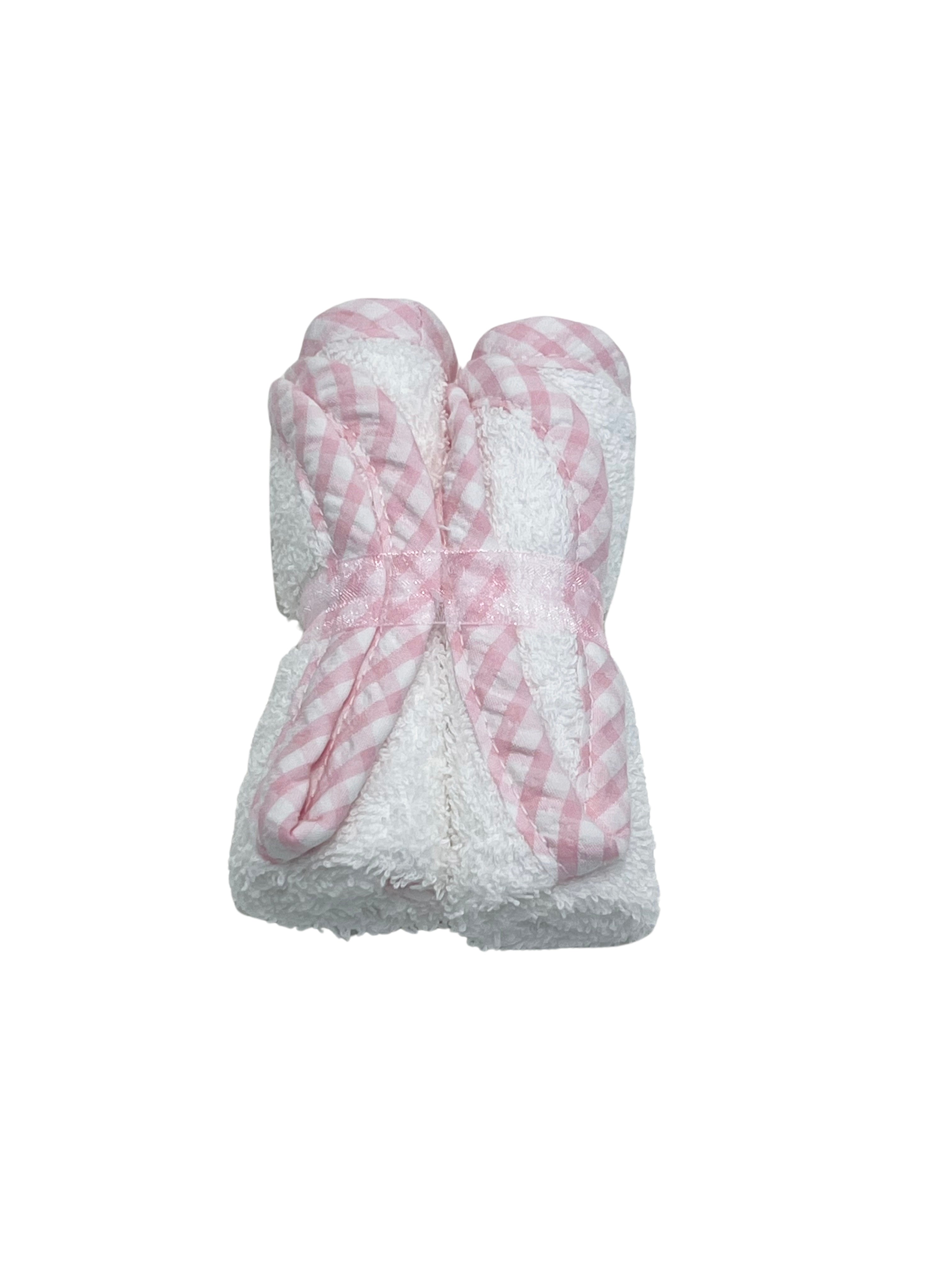 3 Martha's Check Trimmed Washcloths, Set of 2