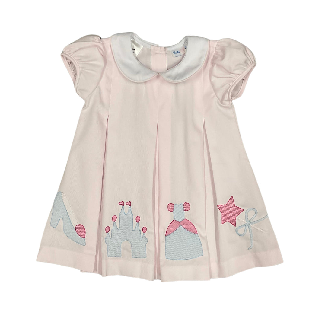 Lulu Bebe Pink Castle Embroidered Dress