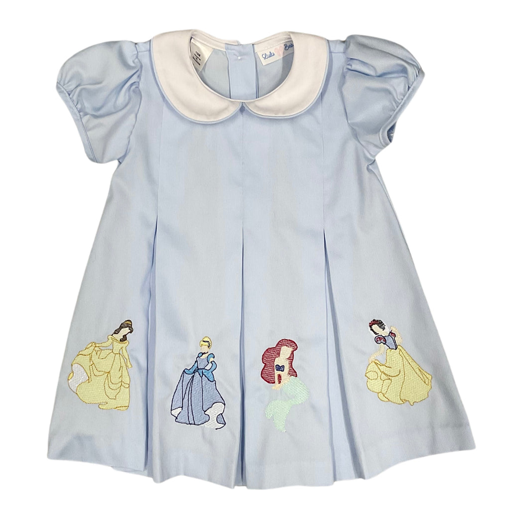 Lulu Bebe Blue Disney Princess Embroidered Dress