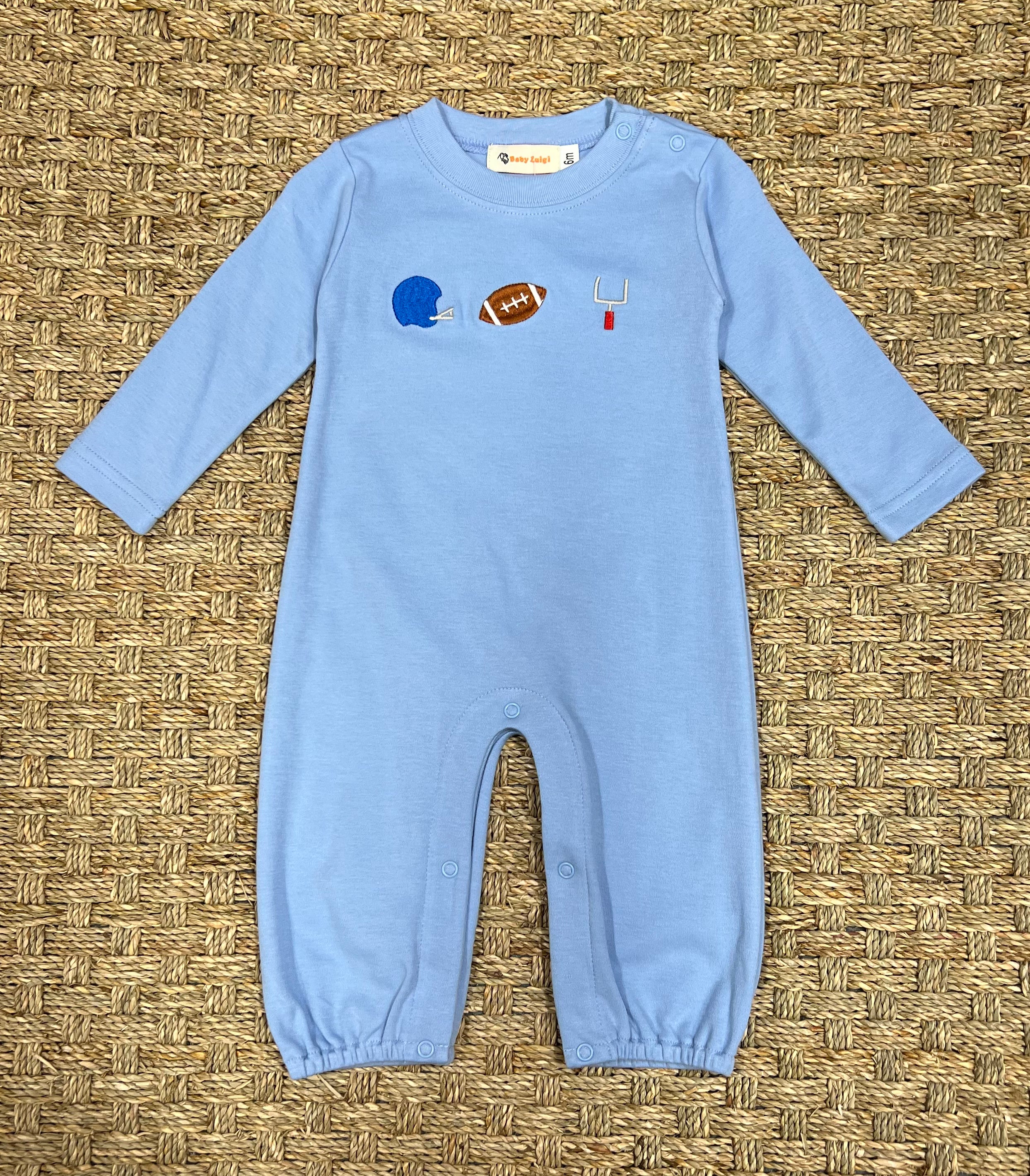 Luigi Romper, Three Football Icons on Sky Blue