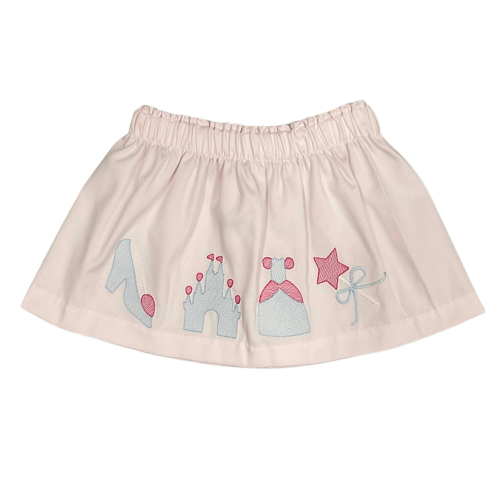 LuLu BeBe Pink Castle Embroidered Skirt