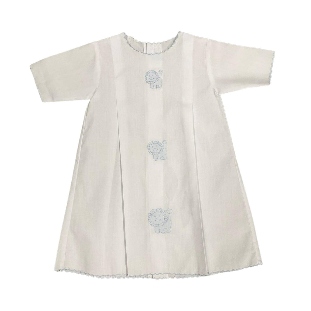 Auraluz LS Day Gown with Blue Lion Embroidery - shopnurseryrhymes