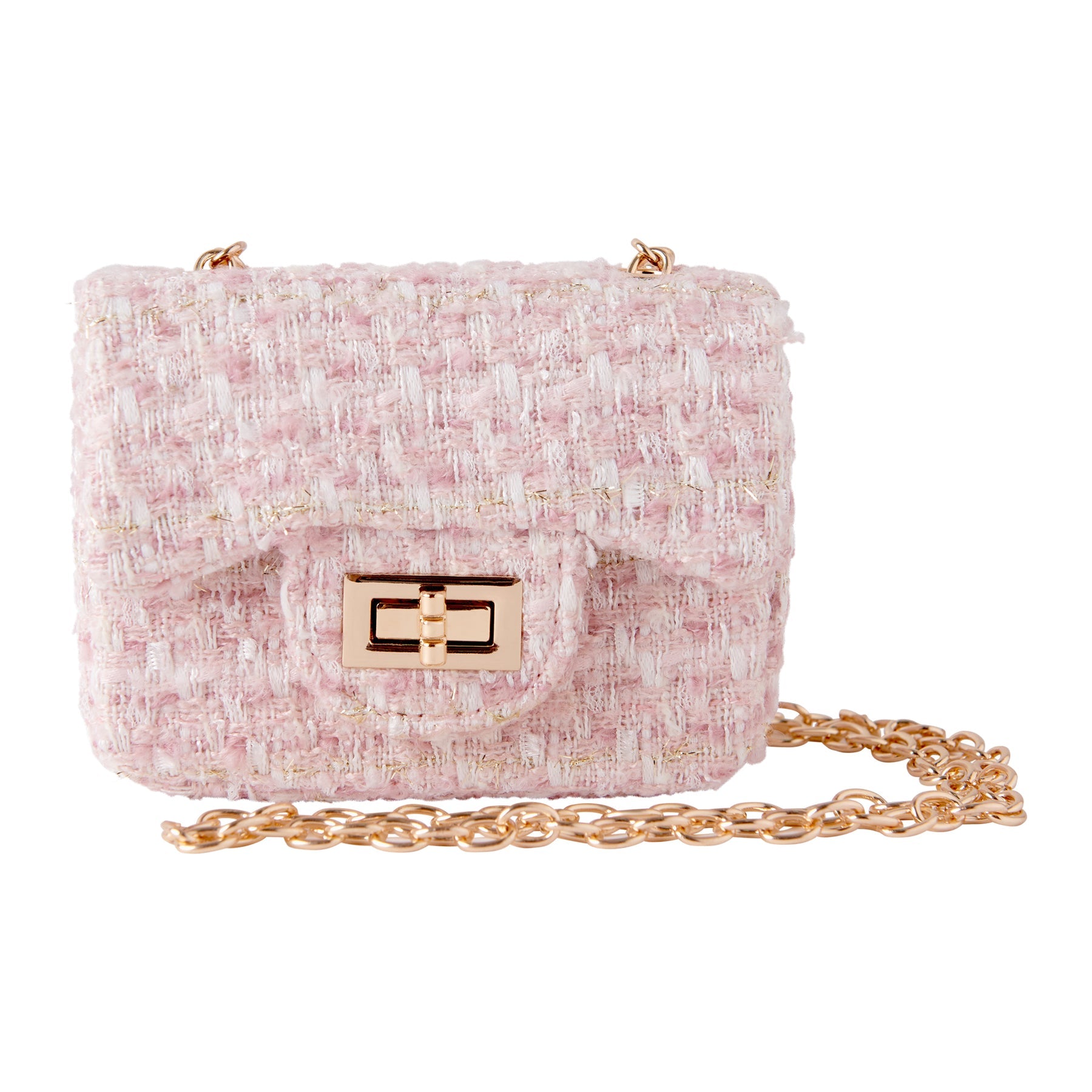 Rachel Riley Pale Pink Tweed Cross Body Bag