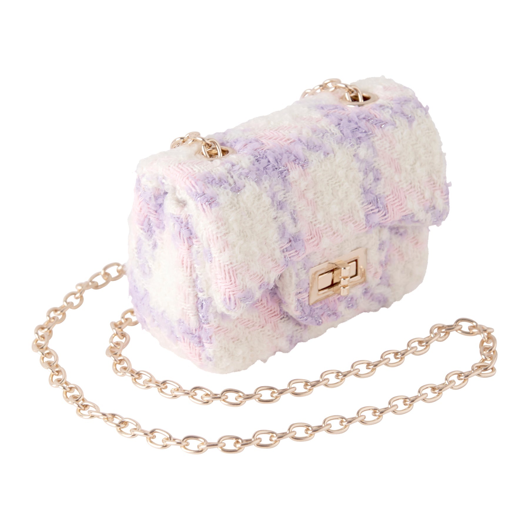Rachel Riley Purple Check Tweed Cross Body Bag