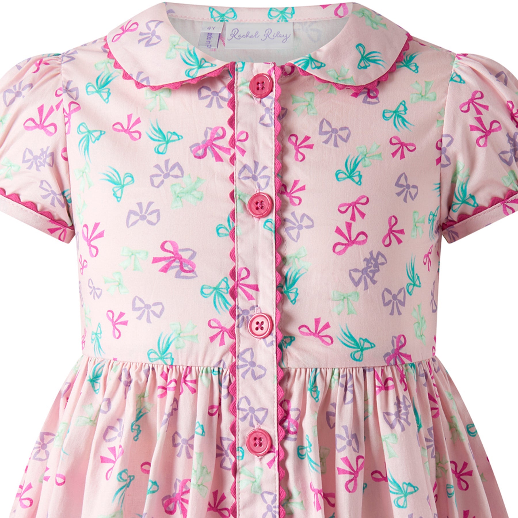Rachel Riley Bow Button-Front Dress
