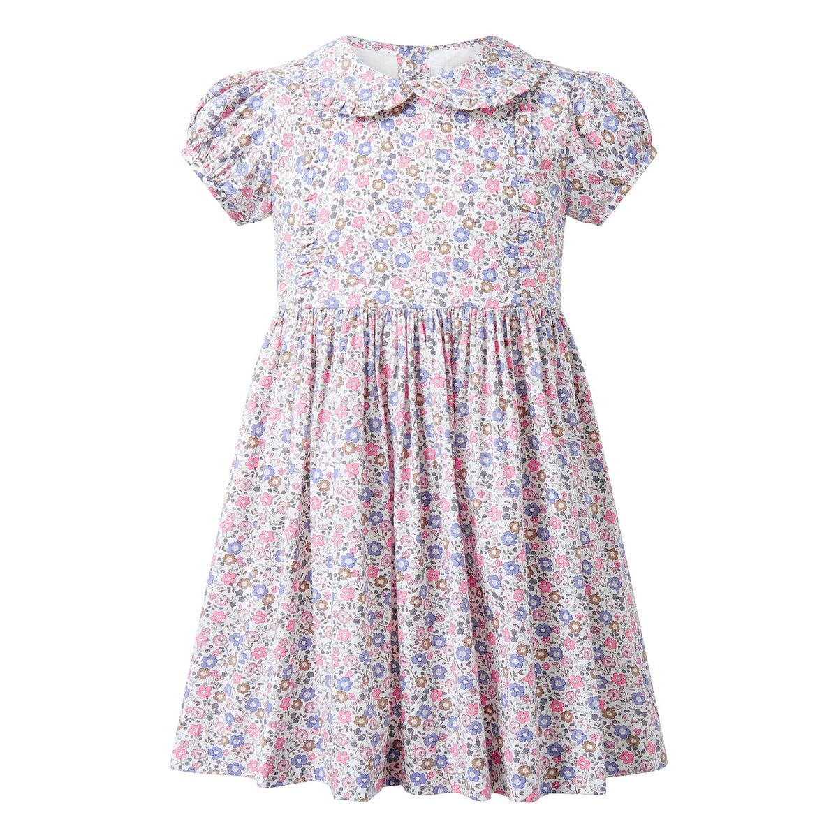 Rachel Riley Pink Floral Frill Front Dress | shopnurseryrhymes