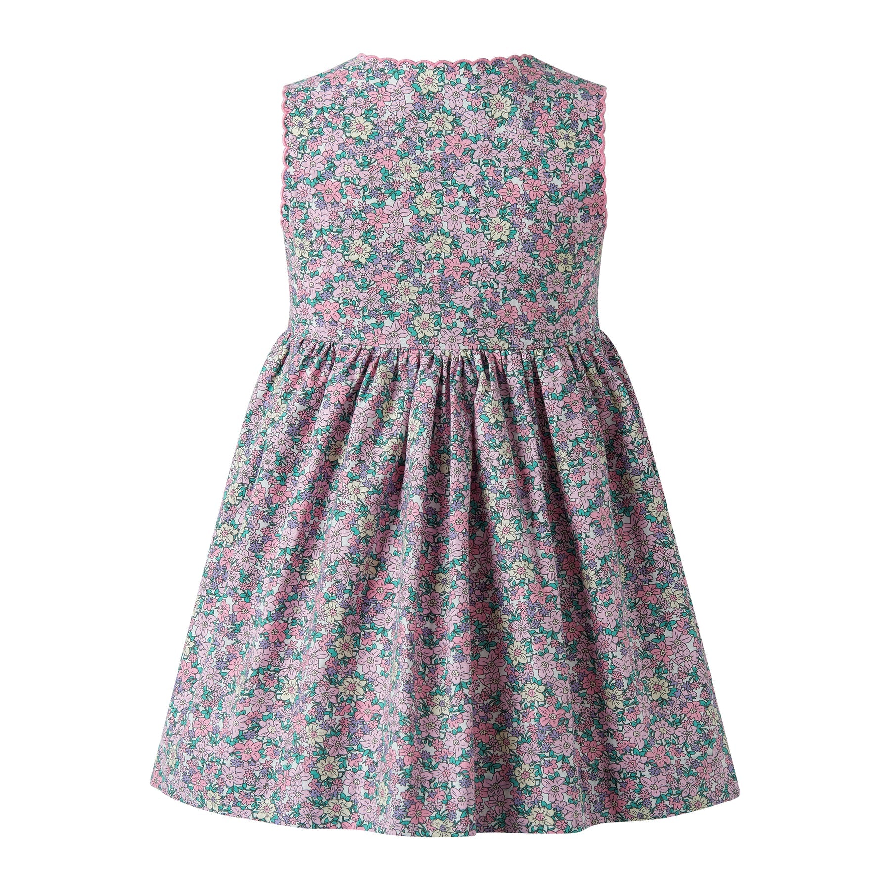 Rachel Riley Scalloped Floral Button-Front Dress