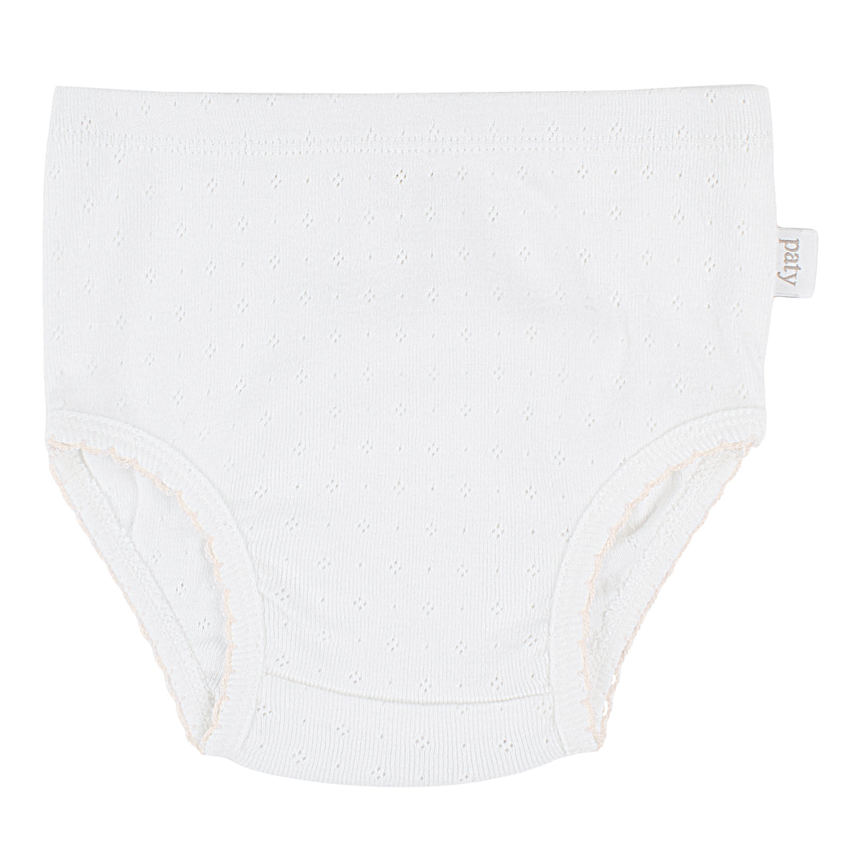 Paty Organic Cotton Pointelle Diaper Set, White with Pink