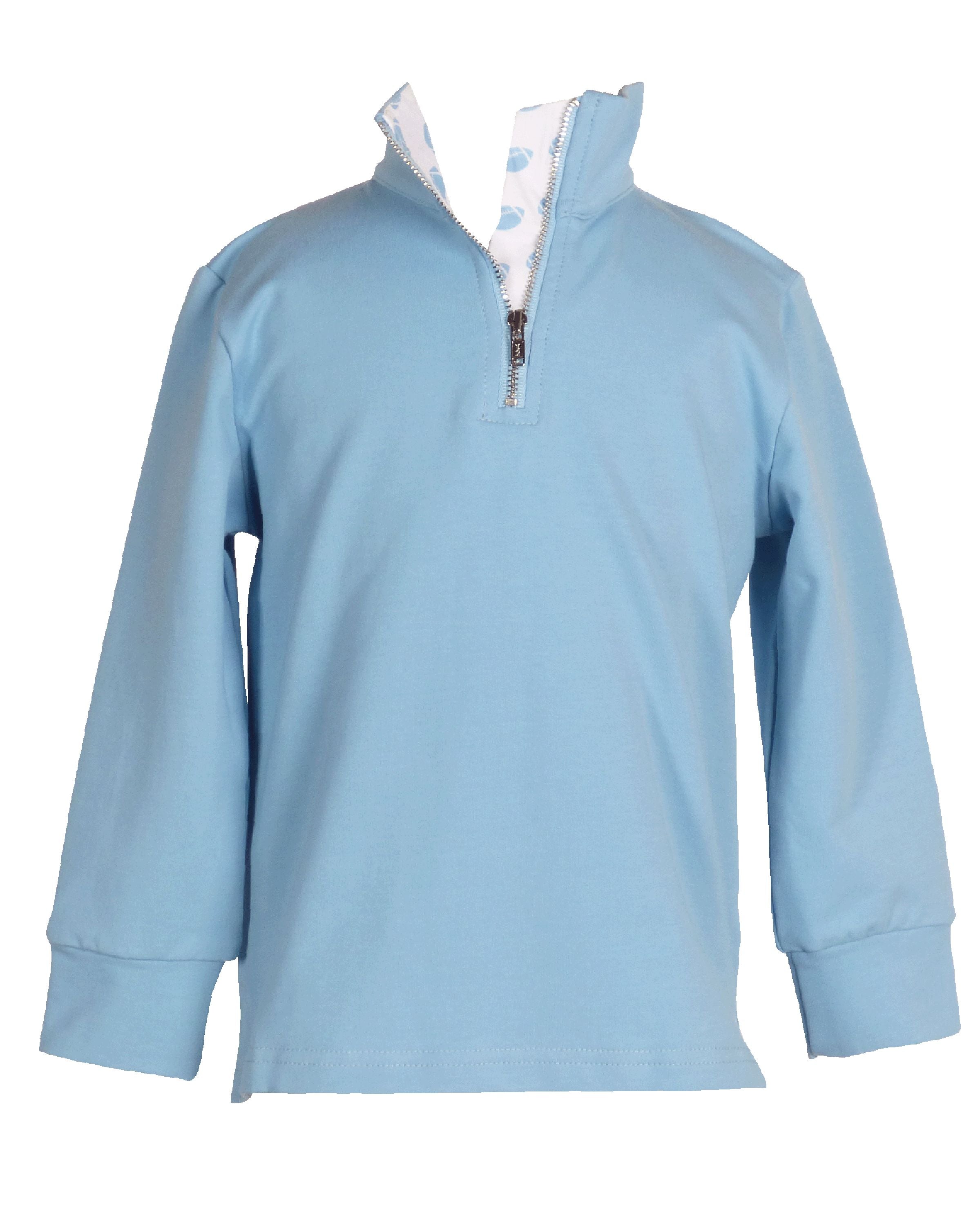 Yellow Lamb Game Day Quarter Zip, Light Blue