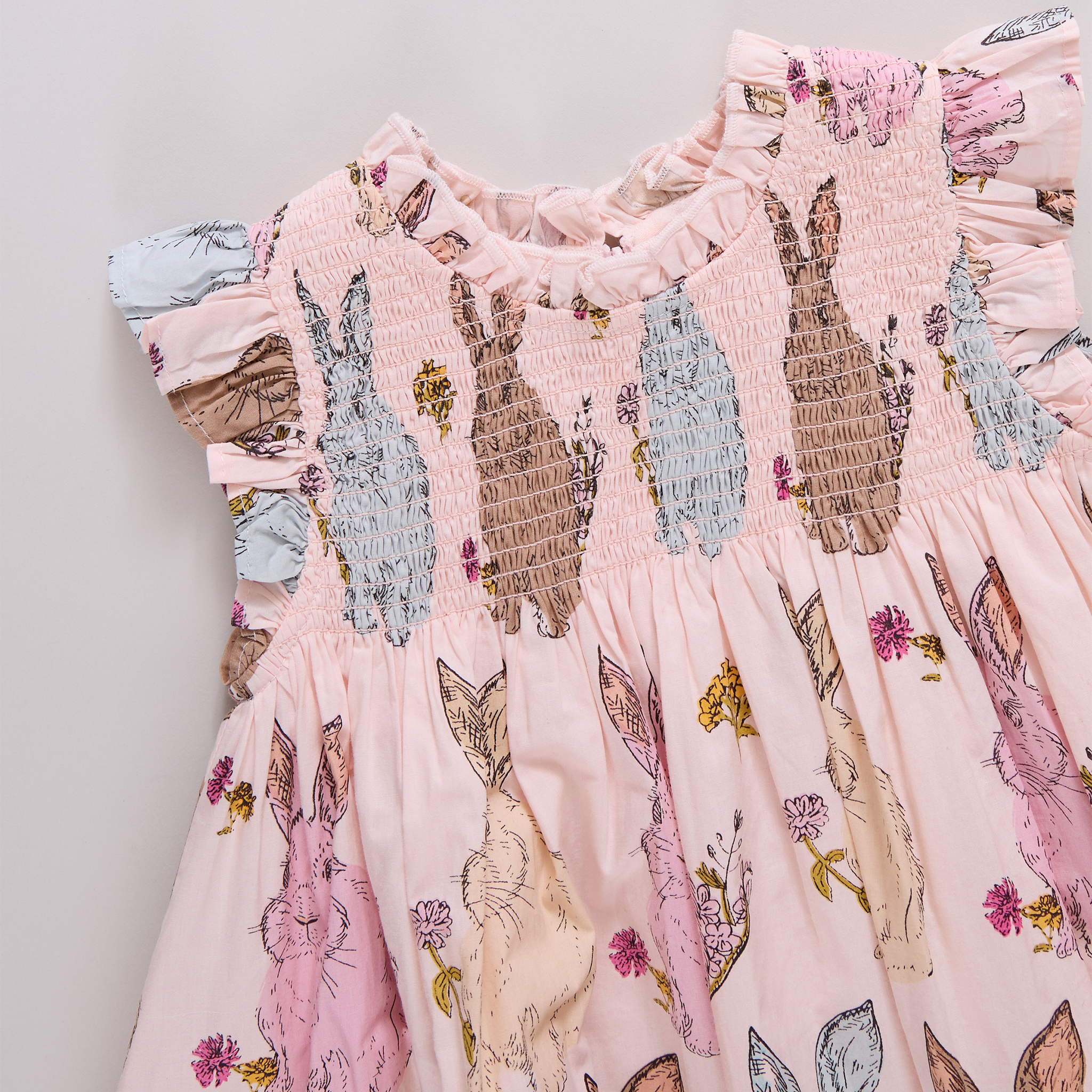 Pink Chicken Stevie Dress Set, Vintage Bunnies