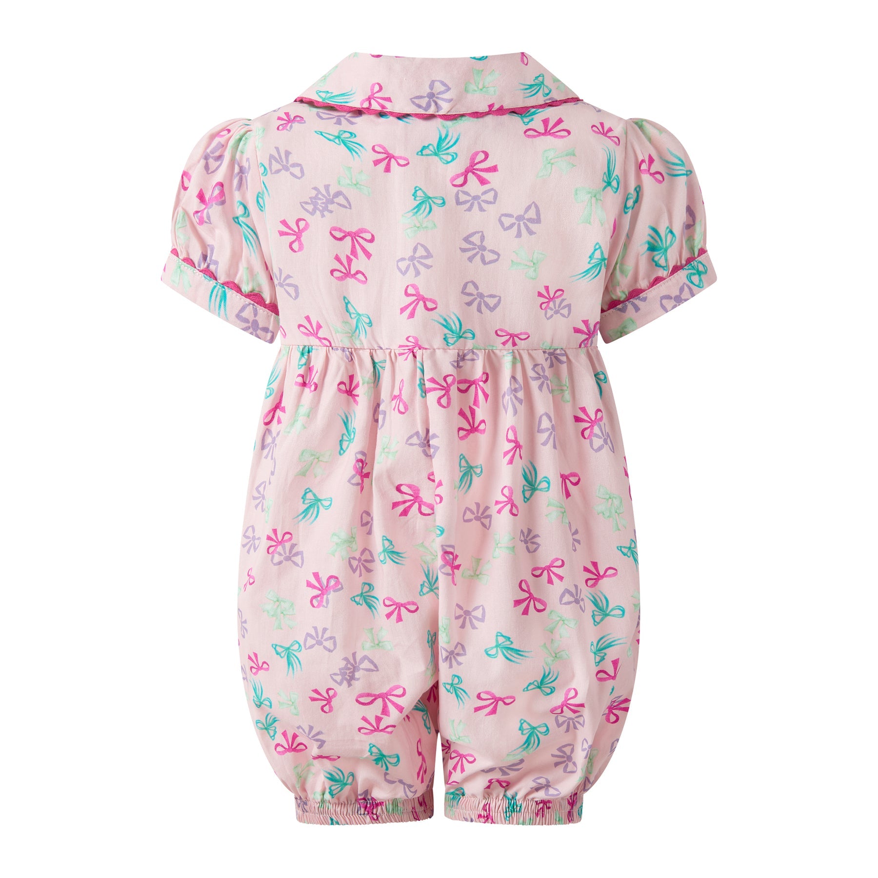 Rachel Riley Bow Button-Front Babysuit