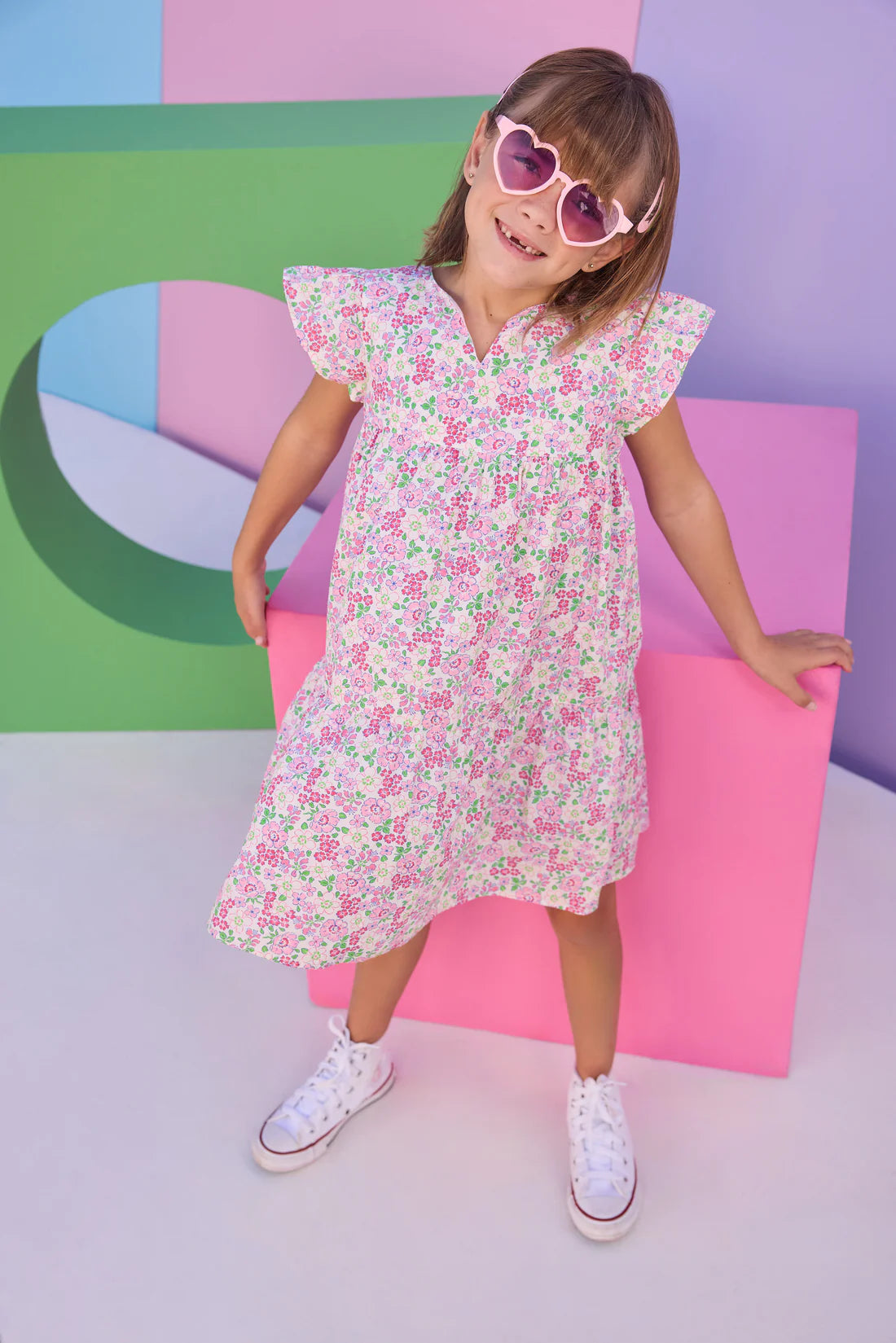 Bisby Rodeo Dress- Pink Bloomsbuy Blossoms