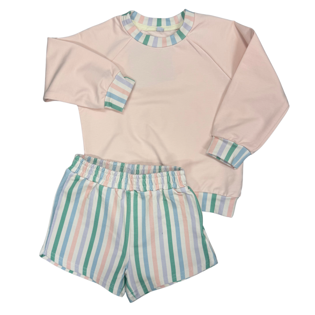 Honesty Multi Stripe Sweatshirt Set