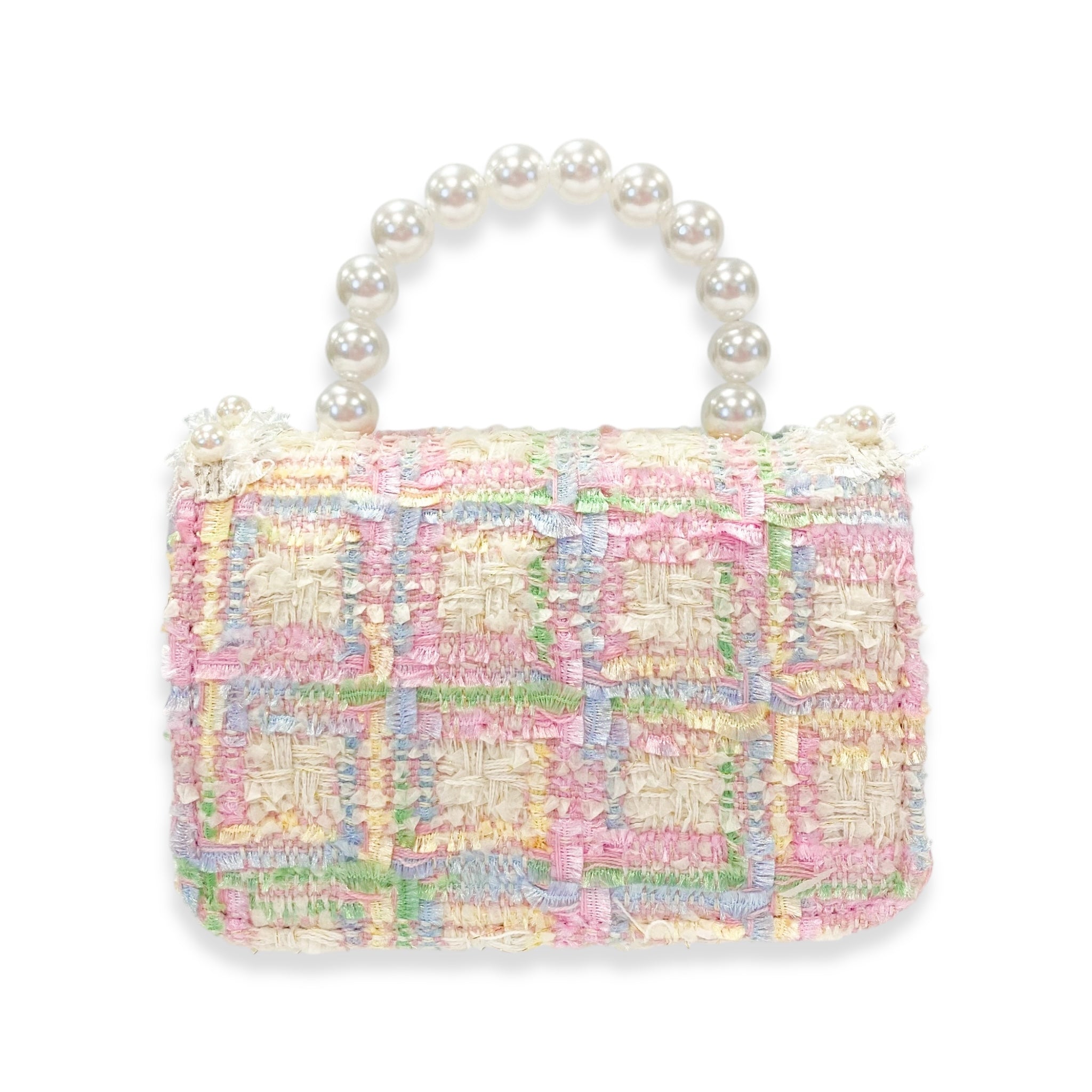 Doe A Dear Bow & Floral Decor Tweed Purse