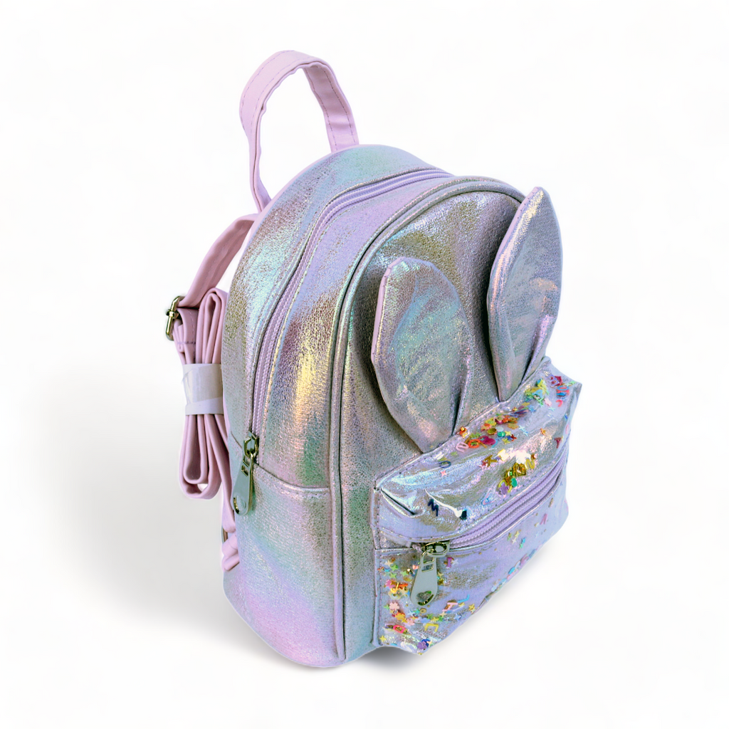 Doe A Dear Bunny Iridescent Backpack, Lilac