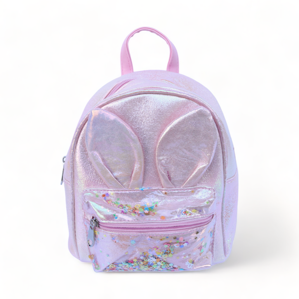 Doe A Dear Bunny Iridescent Backpack, Pink