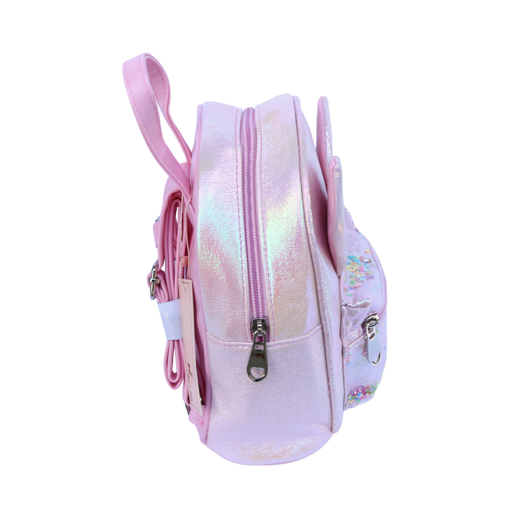 Doe A Dear Bunny Iridescent Backpack, Pink