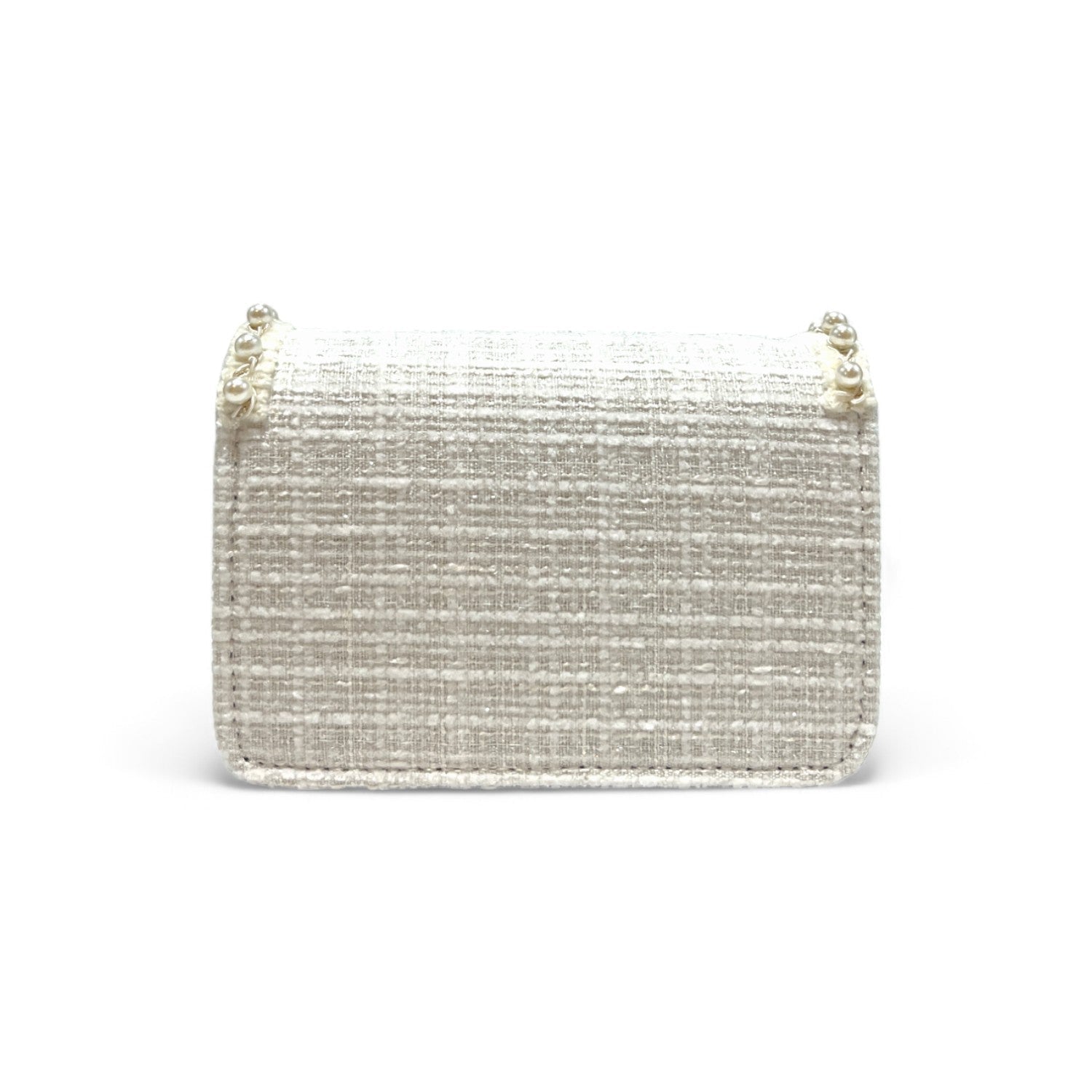 Doe A Dear Pearl Trim Tweed Purse