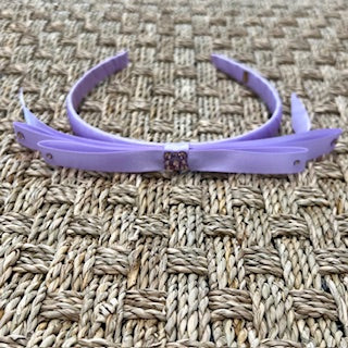 Bari Lynn Thin Satin Bow Headband