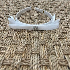 Bari Lynn Thin Satin Bow Headband