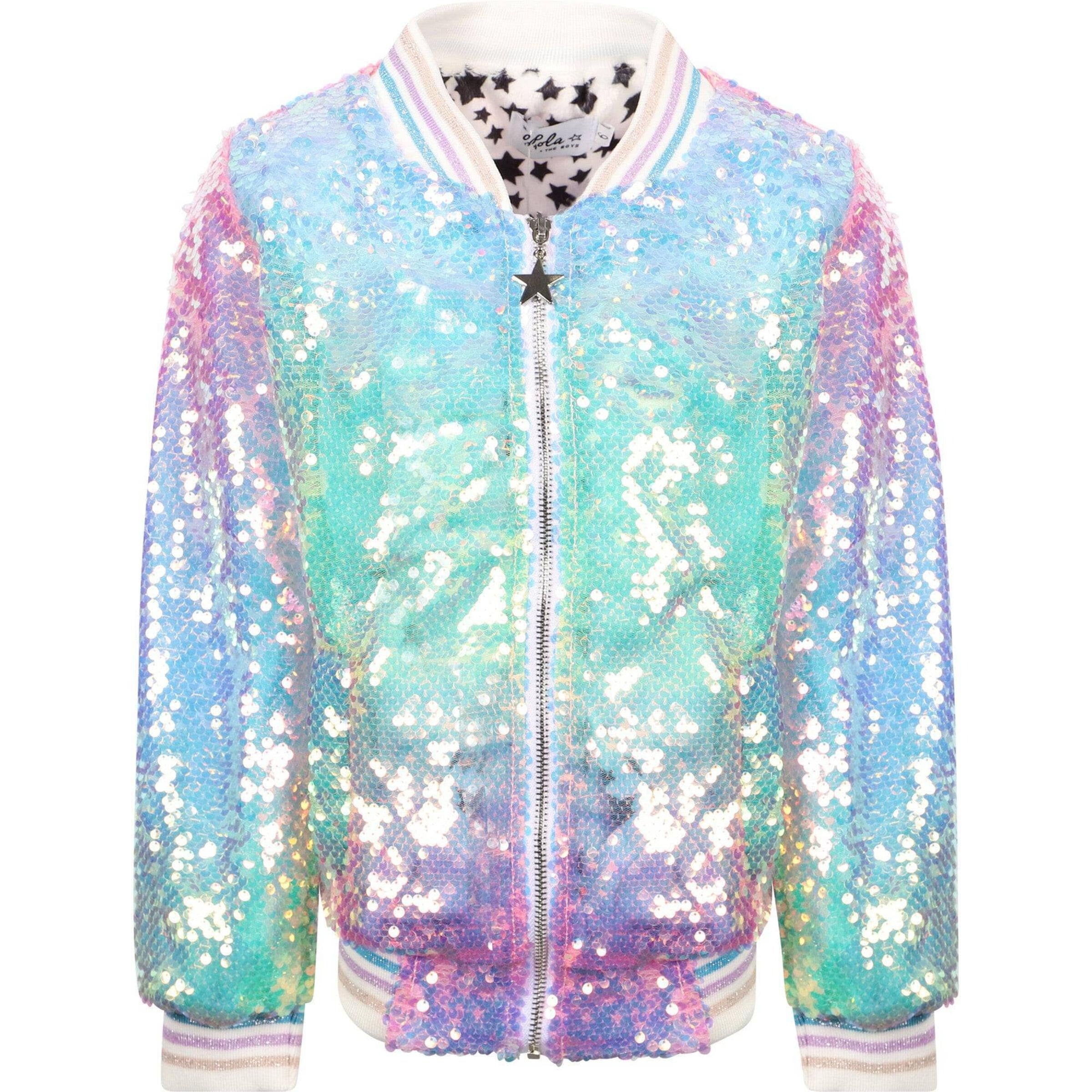 Lola & The Boys Icy Ombre Sequin Jacket