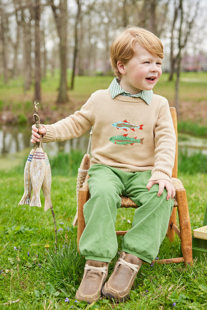 Little English Intarsia Sweater, Fish