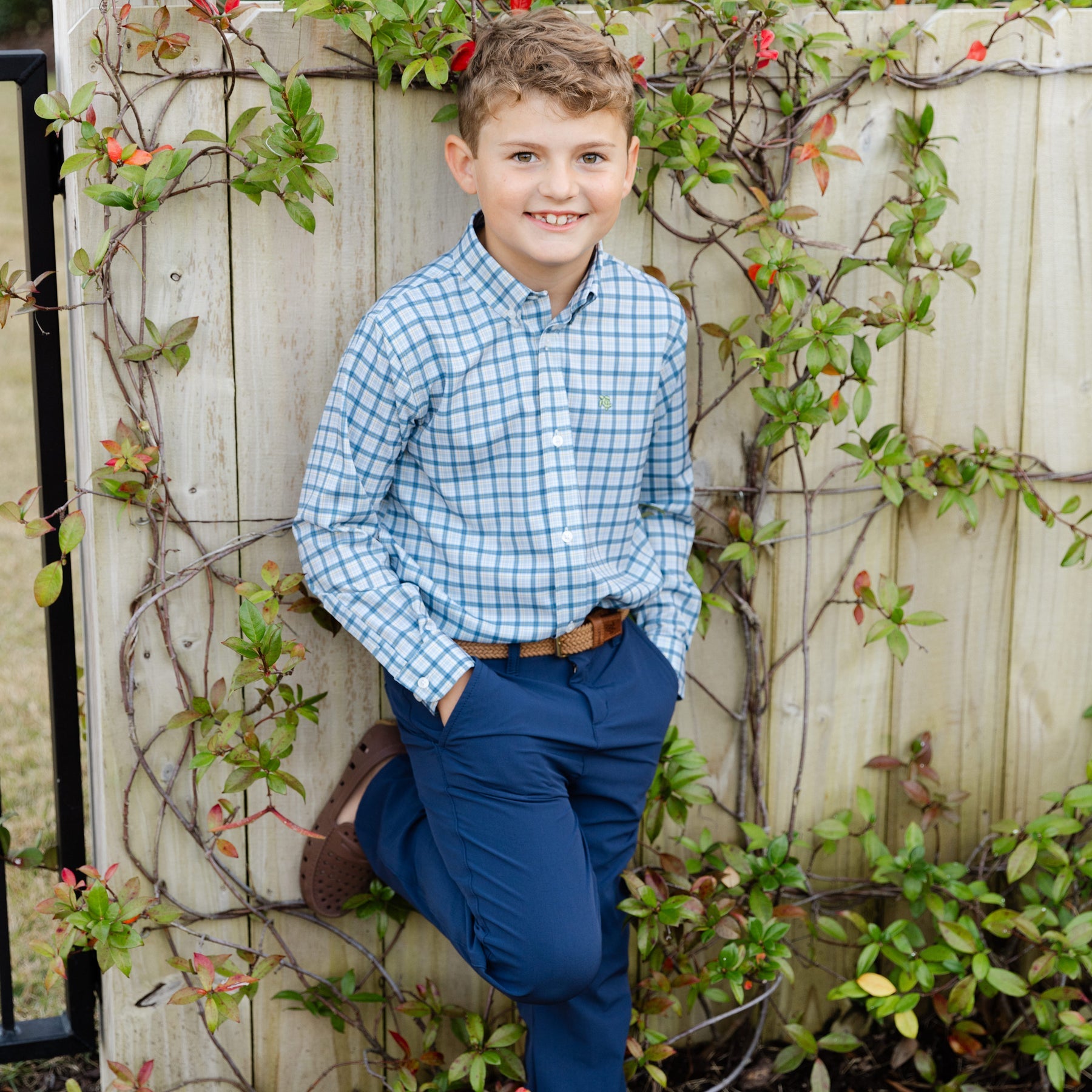 Bailey Boys Performance Button Down, Stone