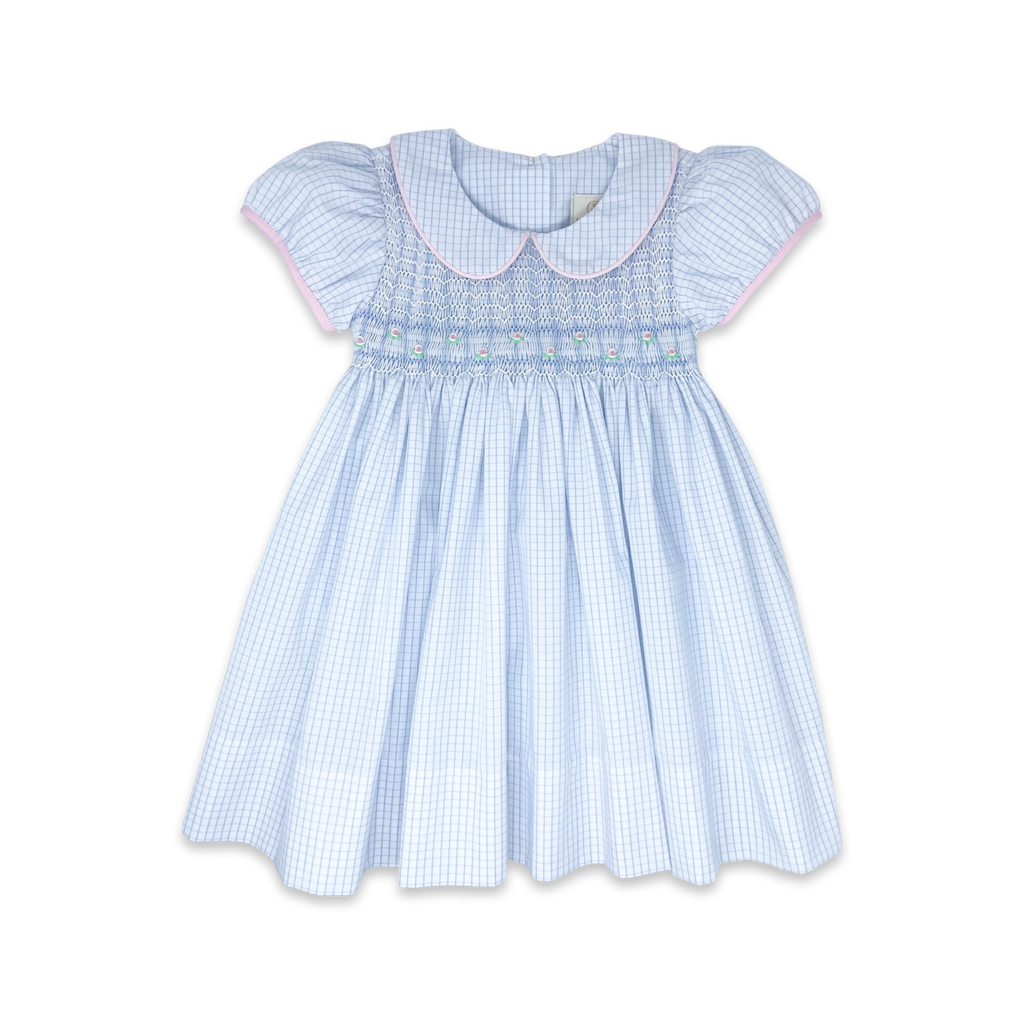 Lullaby Set Kelli Dress, Woodford Blue Windowpane
