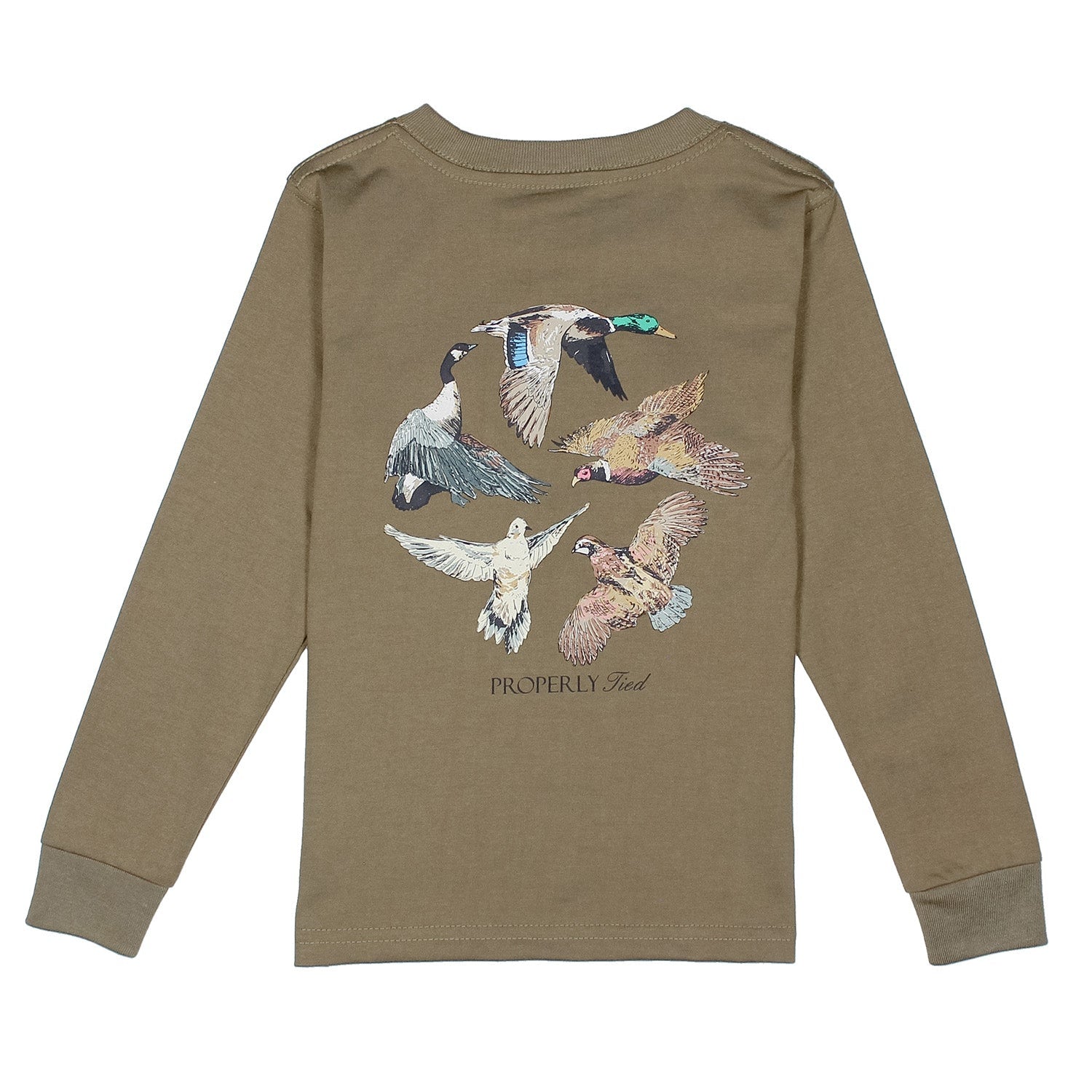 Properly Tied Tee, Flock on Tan
