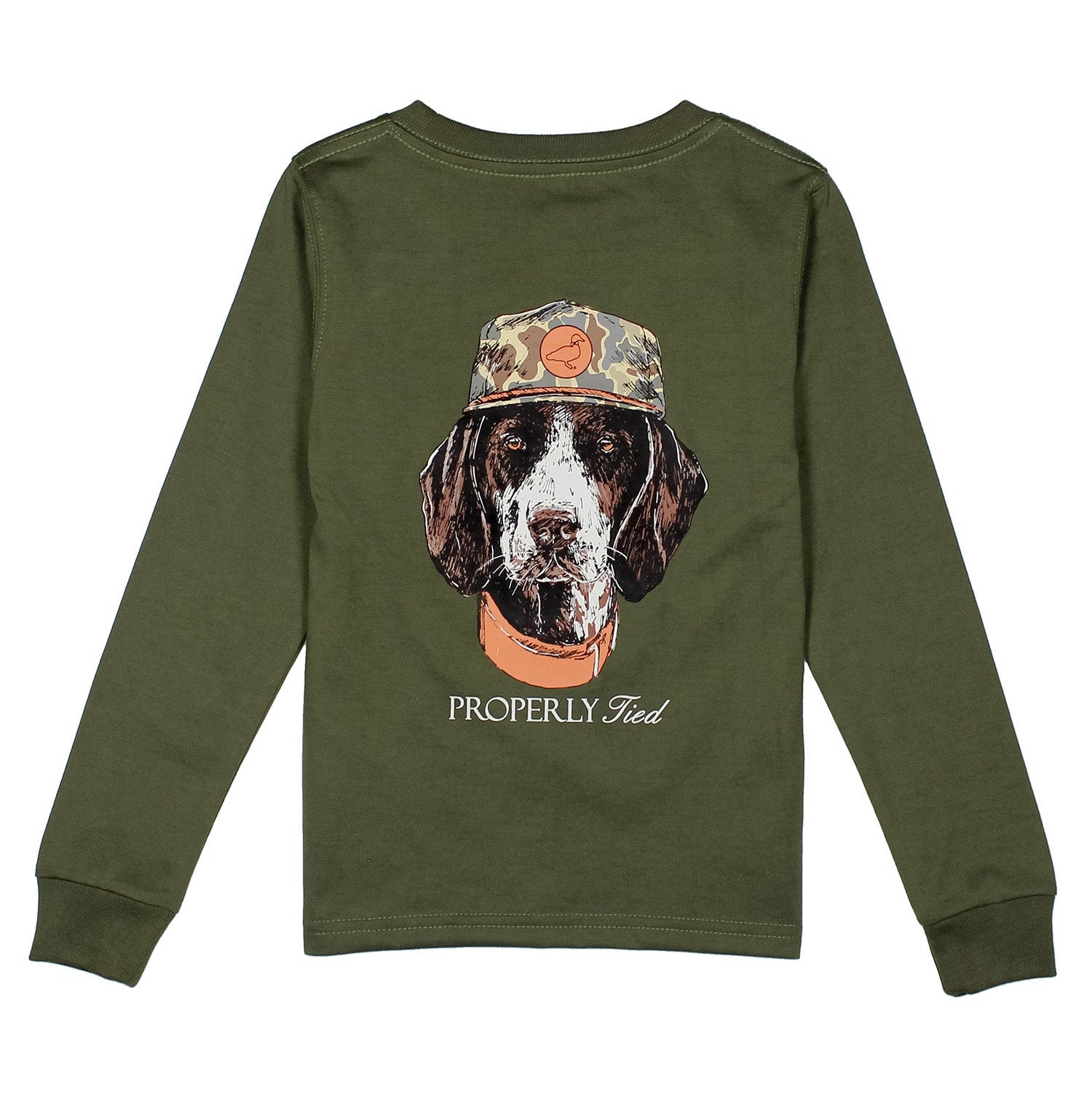 Properly Tied Tee, Man's Best Friend on Olive