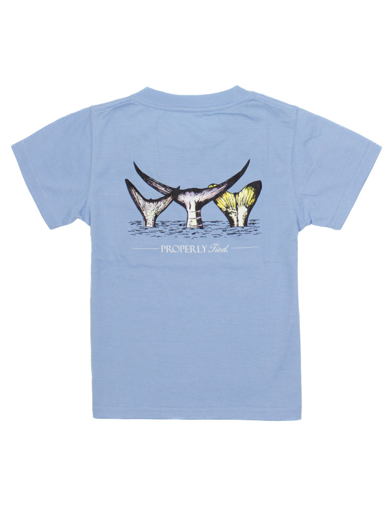 Properly Tied Tee, Fish Out Of Water on Light Blue