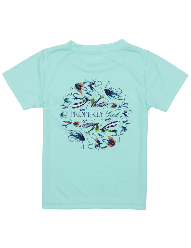 Properly Tied Performance Tee, Stay Fly on Seafoam