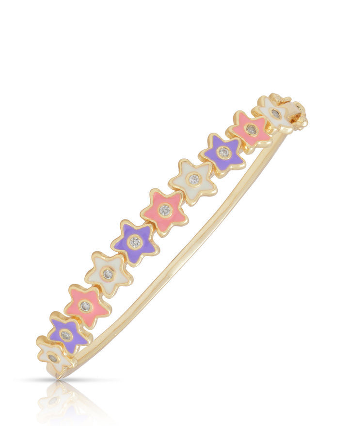 Lily Nily Flower Bangle with CZ