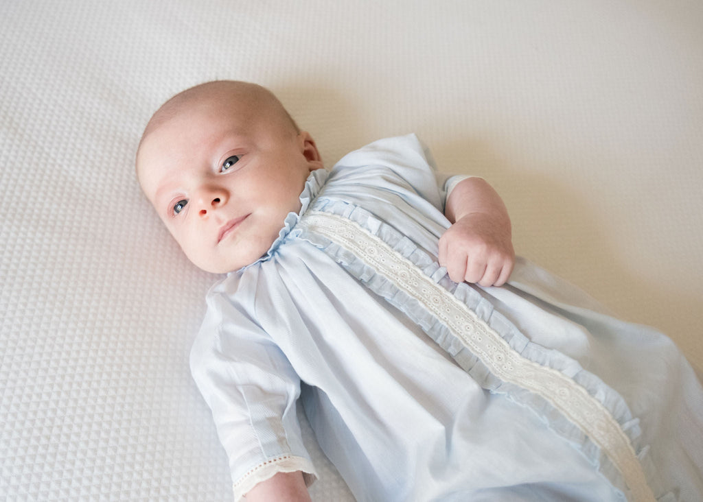 Lenora Baby Eyelet Cotton Daygown, Blue