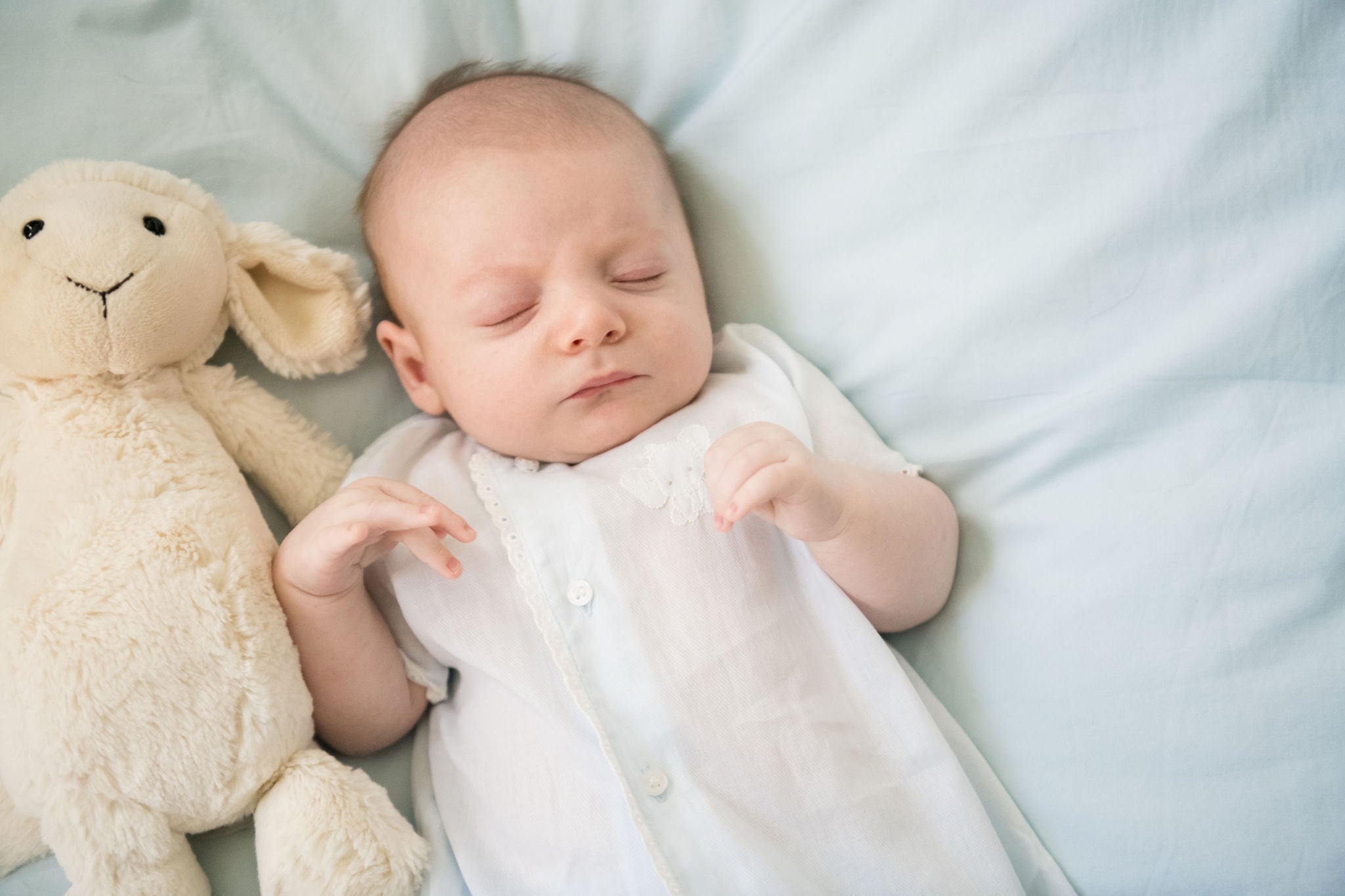 Lenora Baby Eyelet Blue Cotton Diaper Set