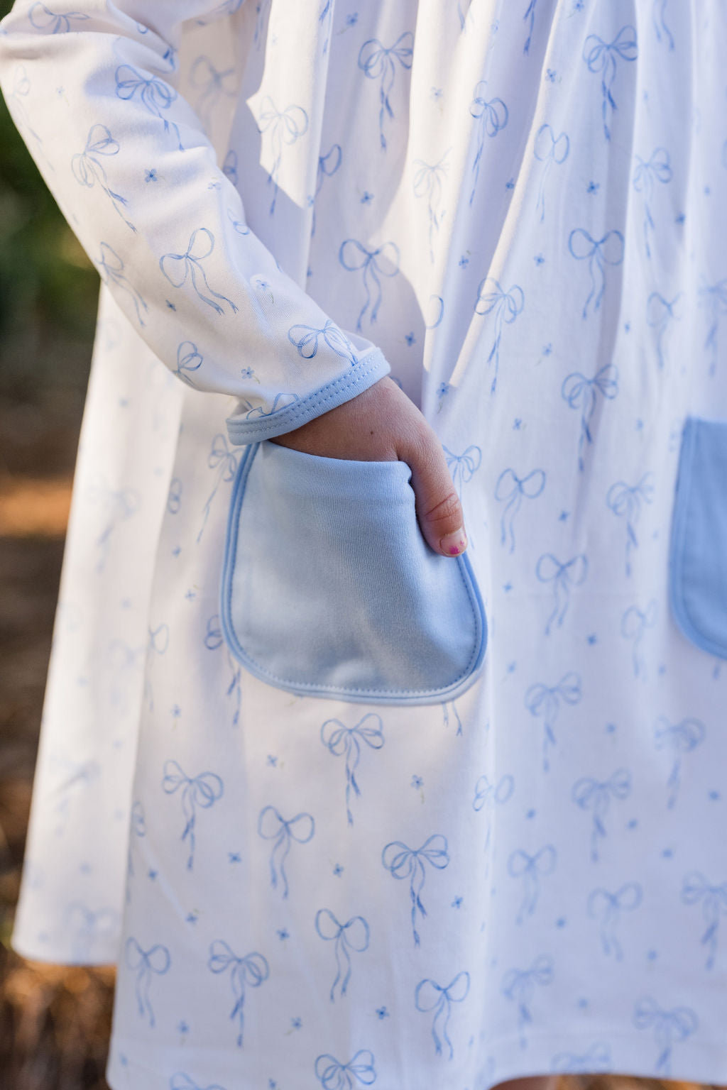 James & Lottie Lennon Dress, Blue Bows Knit