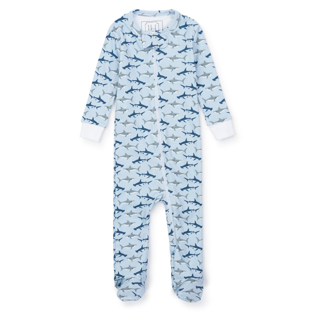 Lila & Hayes Parker Zipper Pajama, Swimming Sharks