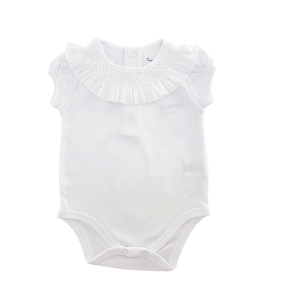 Tecomoabesos Smocked Bodysuit, White