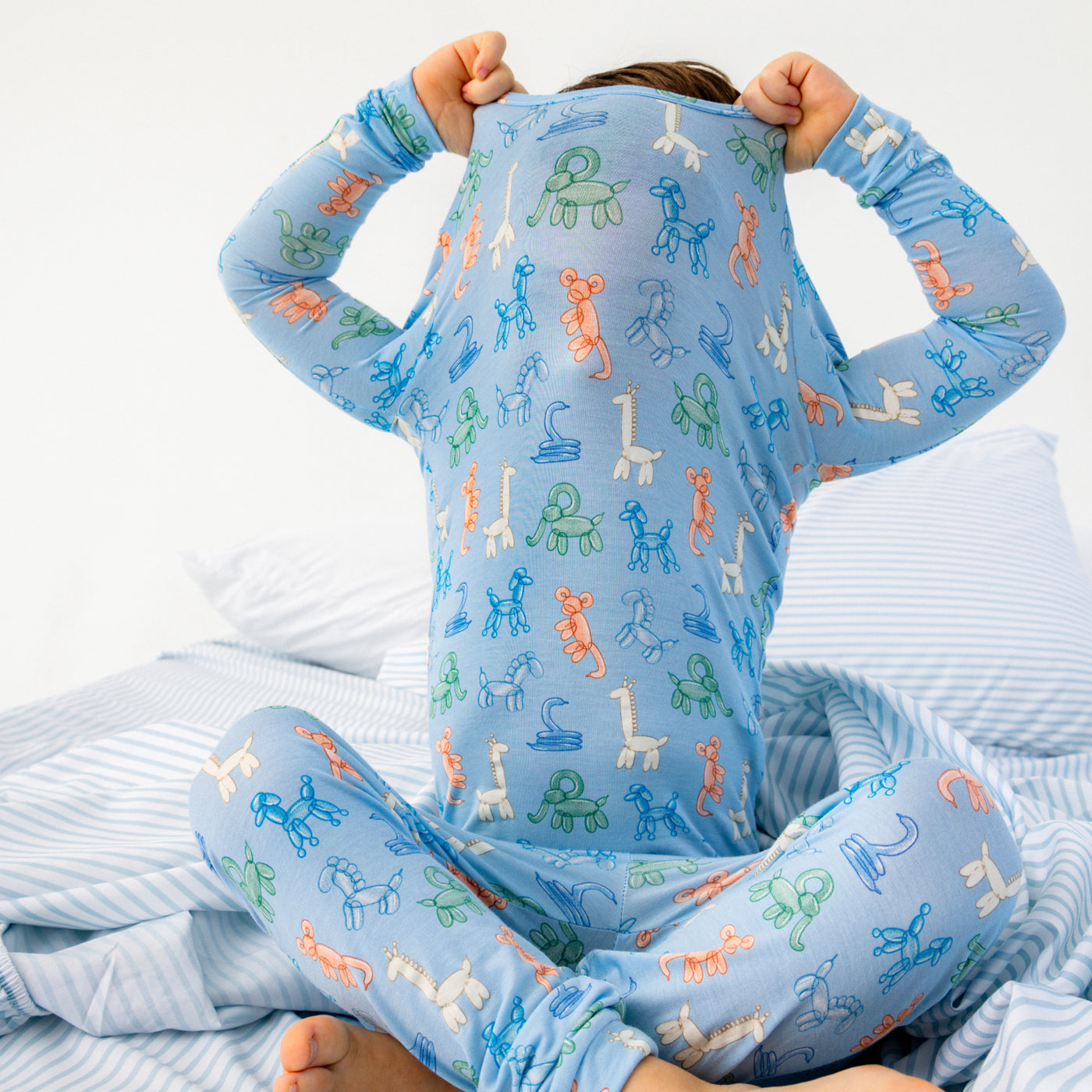 Magnetic Me Blue Party Animals Glow in the Dark Modal Pajama Set
