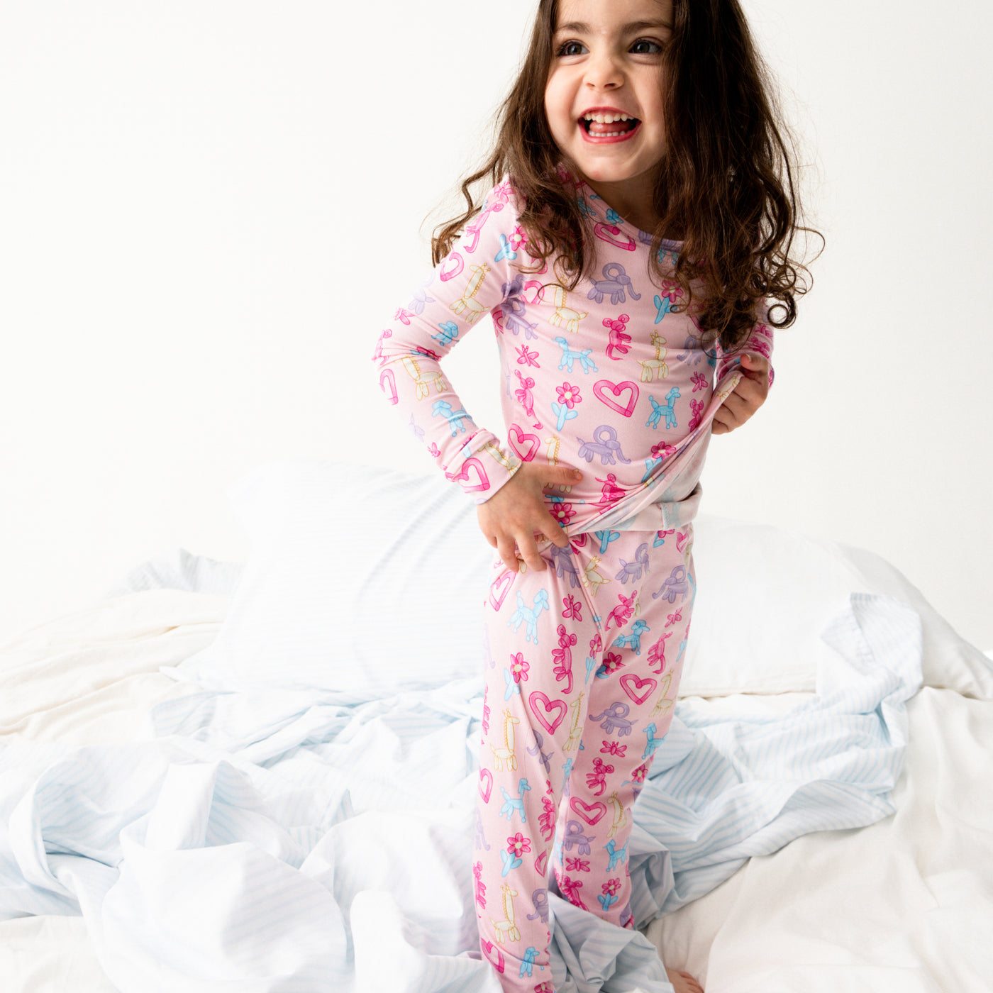 Magnetic Me Pink Party Animals Glow in the Dark Modal Pajama Set