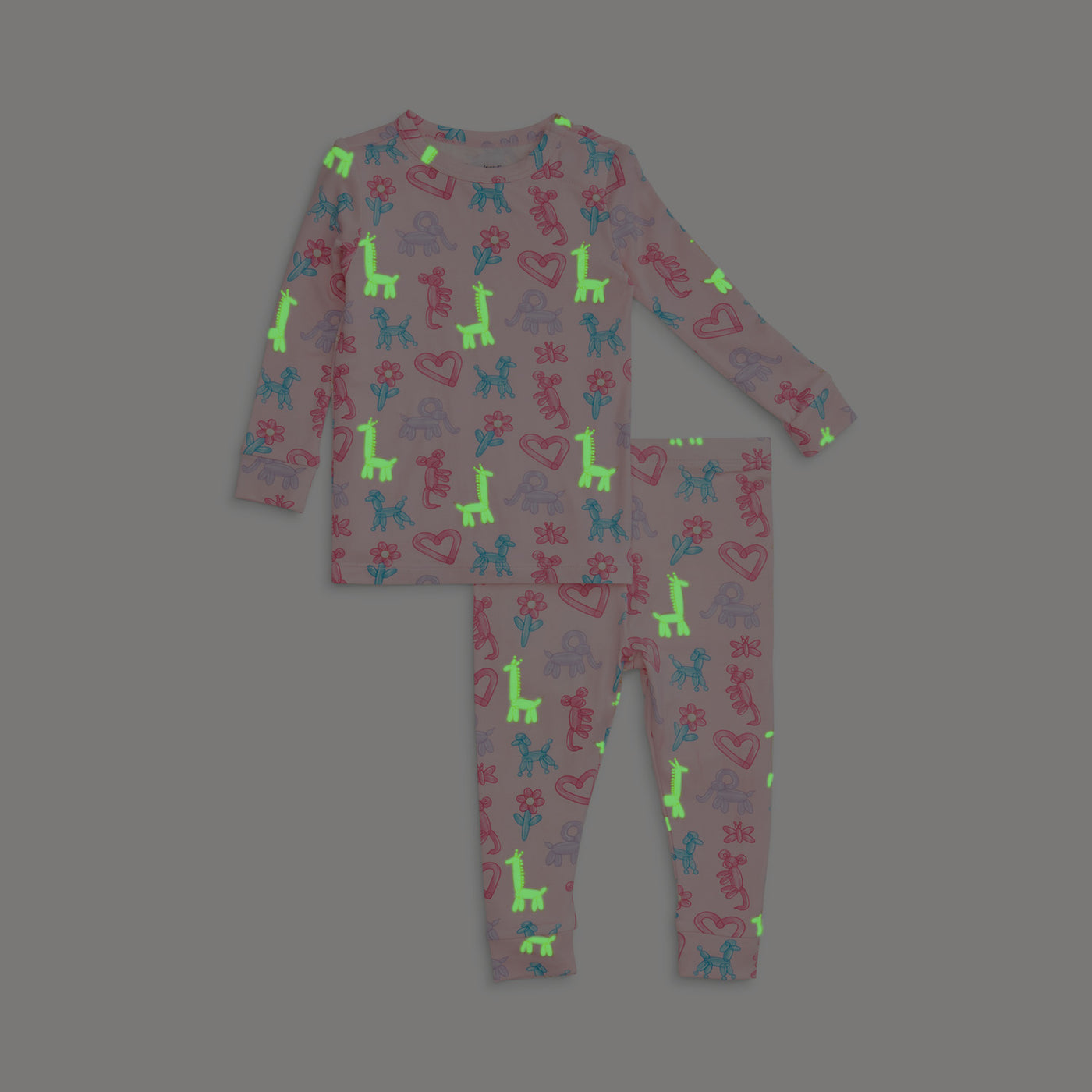 Magnetic Me Pink Party Animals Glow in the Dark Modal Pajama Set