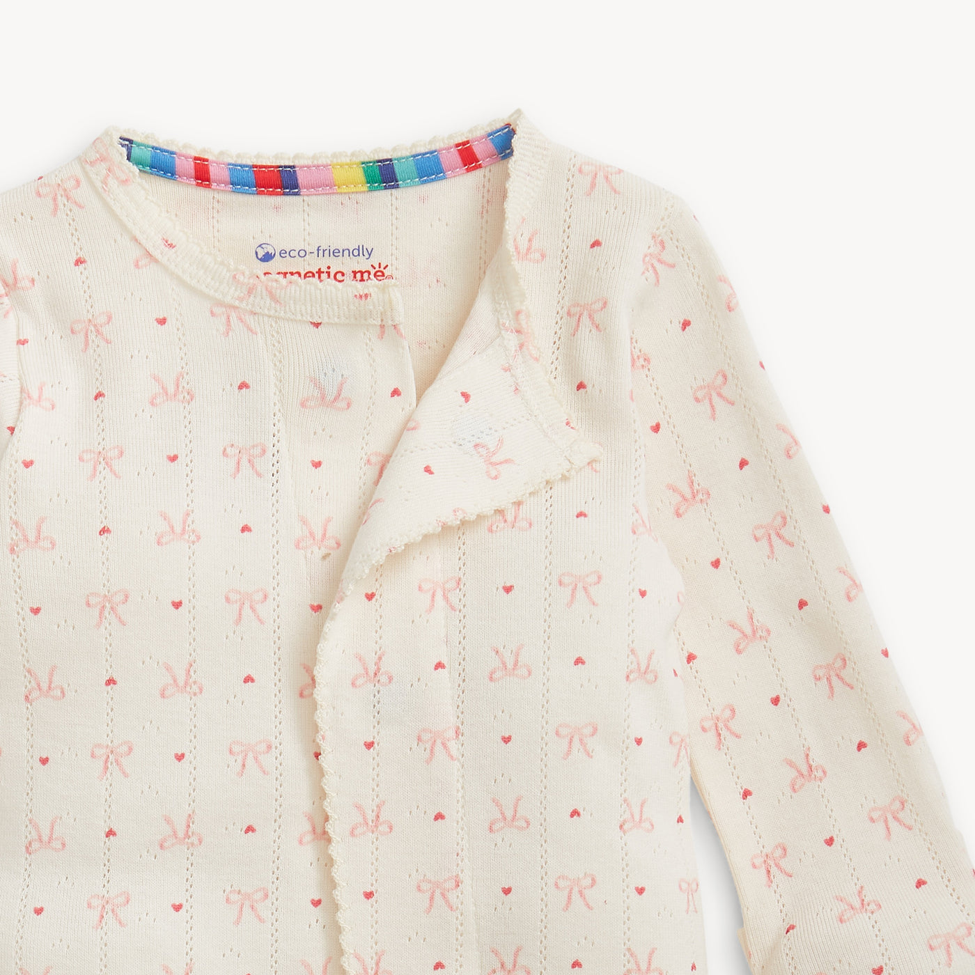 Magnetic Me Heart and Bow Pointelle Footie