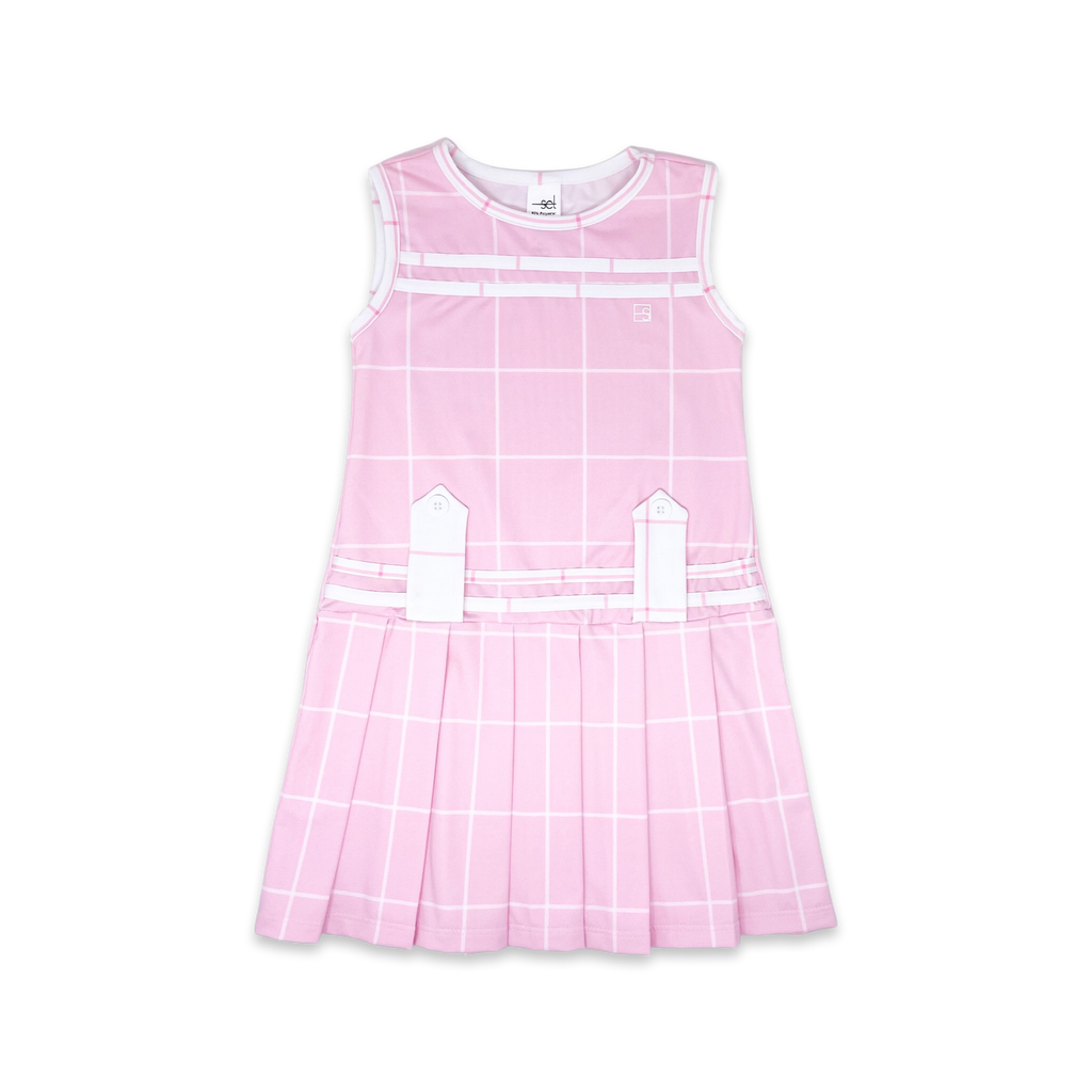 Set Athleisure Magnolia Dress, Pink Windowpane