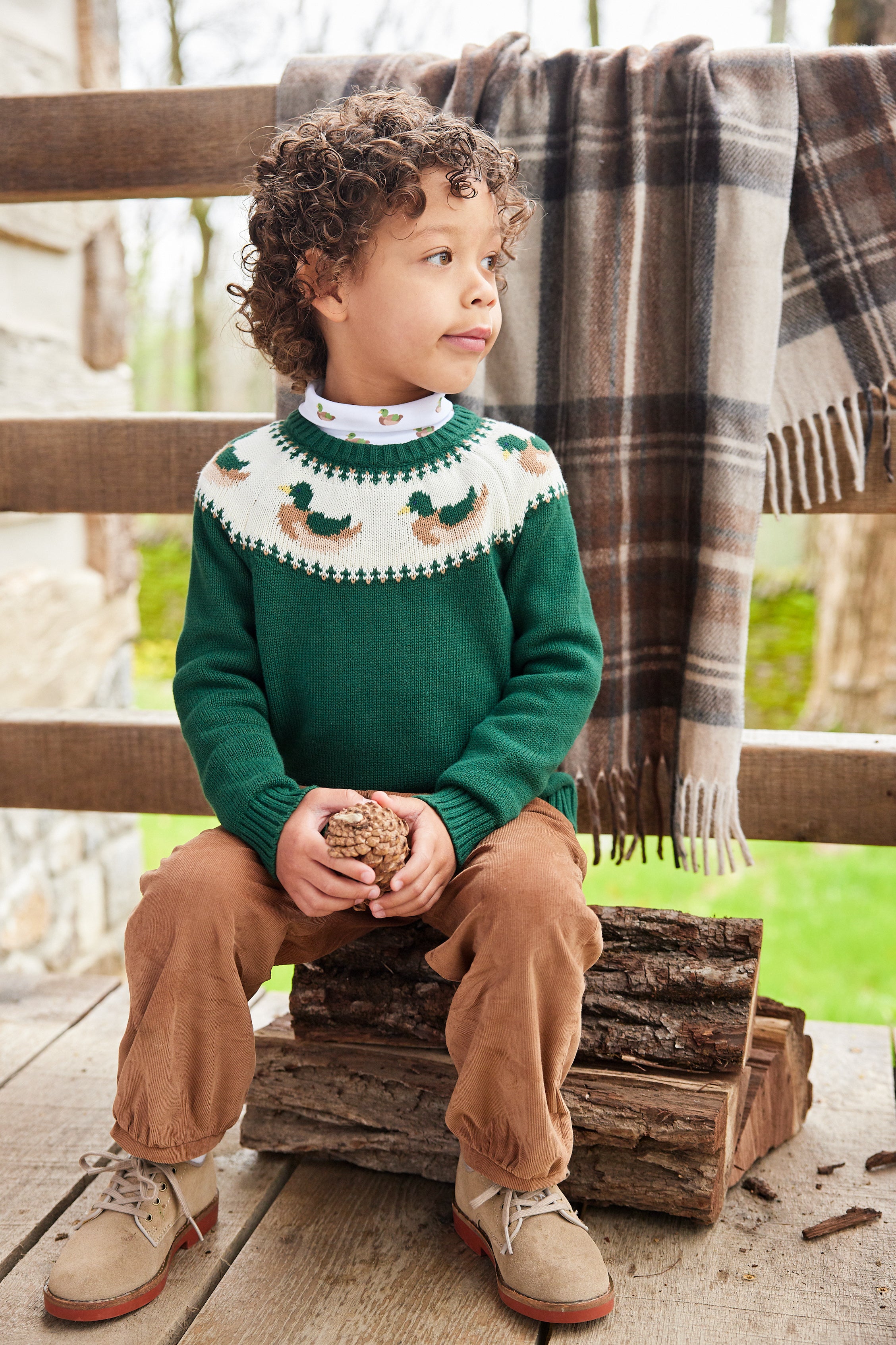 Beaufort orders Bonnet Intarsia Bow Sweater and Corduroy Green pants