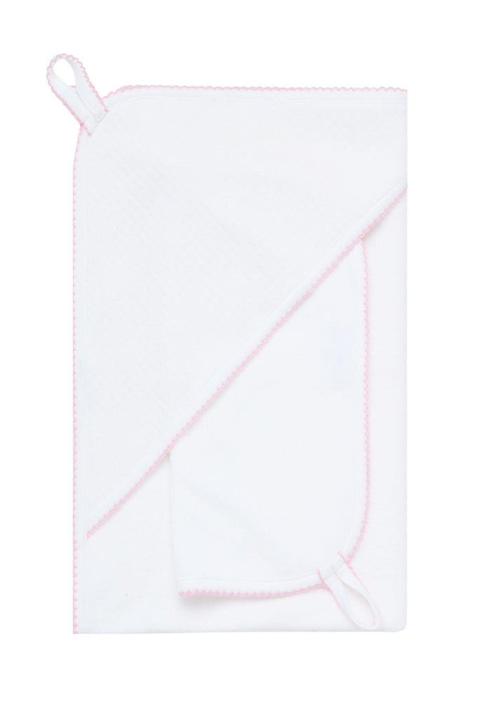 Nella Pima Milano Towel, Pink Picot Trim - shopnurseryrhymes