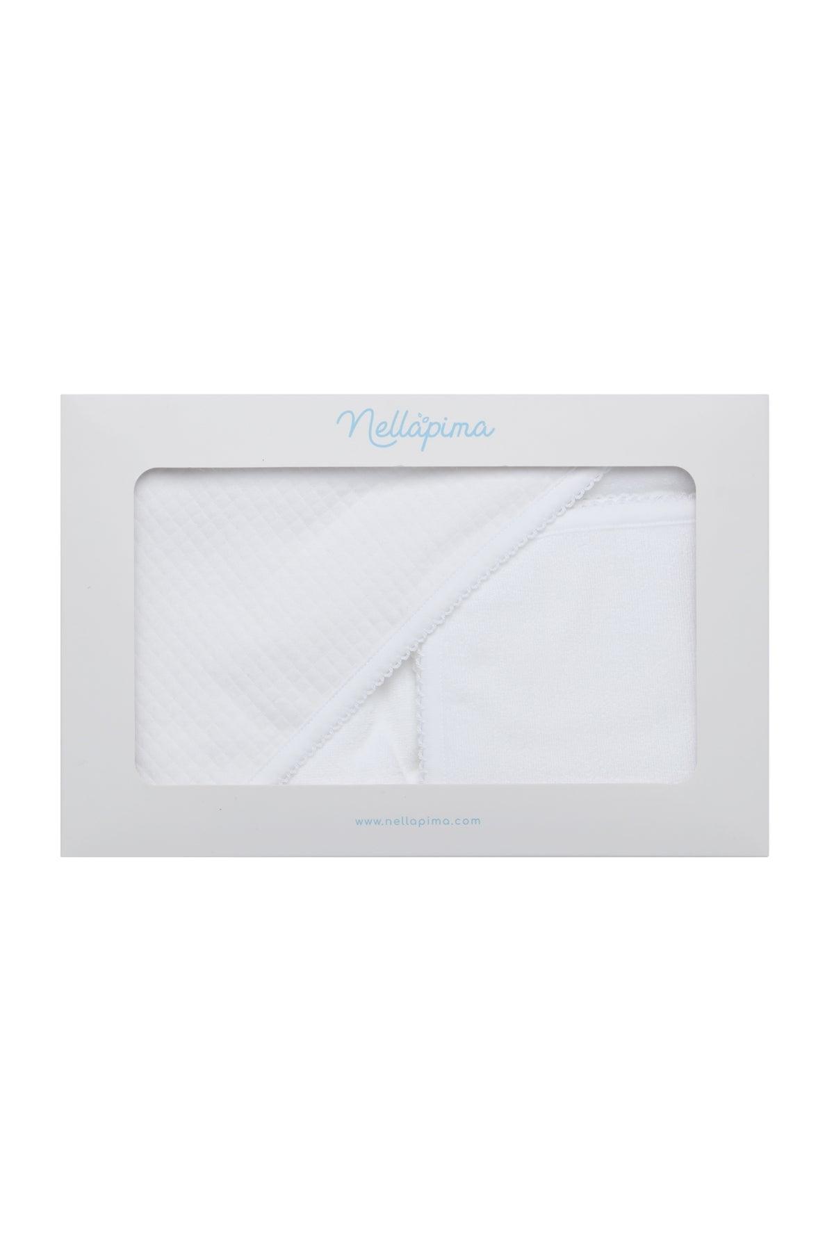 Nella Pima Milano Towel, White Picot Trim - shopnurseryrhymes