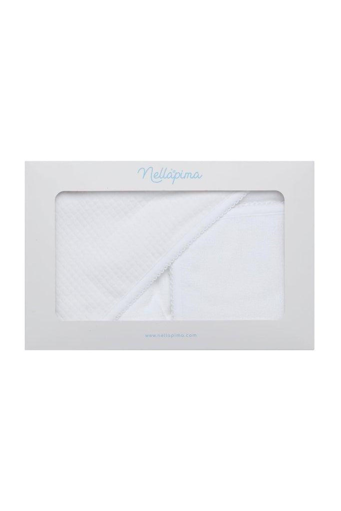 Nella Pima Milano Towel, White Picot Trim - shopnurseryrhymes