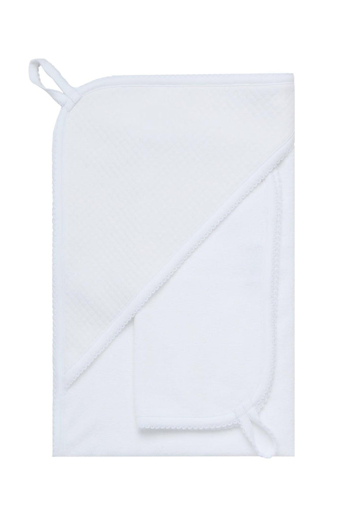 Nella Pima Milano Towel, White Picot Trim - shopnurseryrhymes