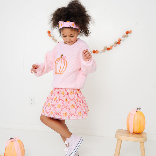Sweet Wink Coquette Pumpkin Knit Sweater